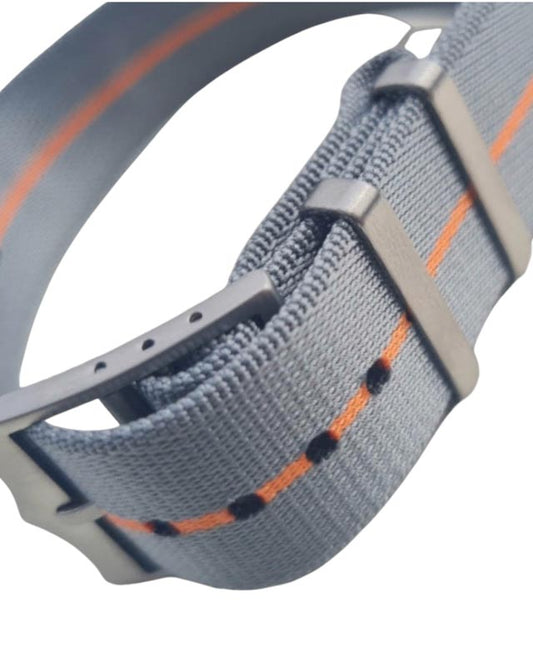 Nato Strap Premium - Farbe grau orange