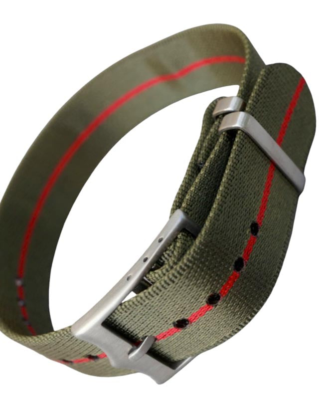 Nato Strap Premium - Farbe oliv rot