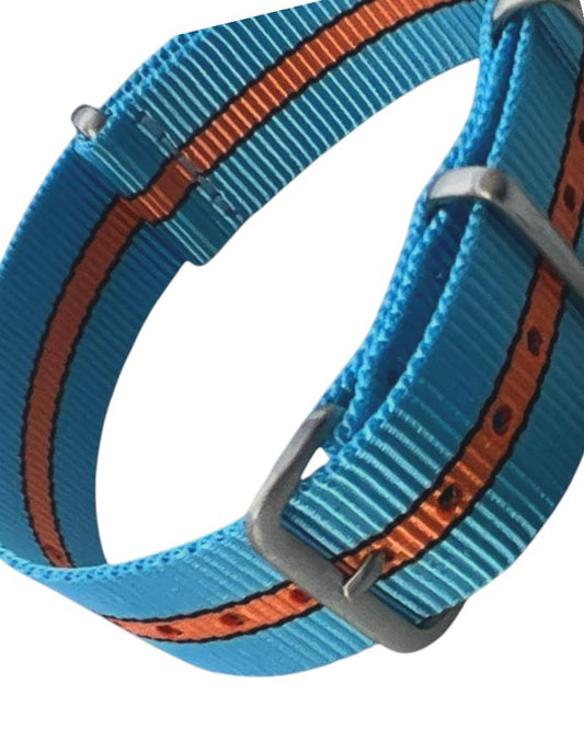 Nato Strap - Gulf in hellblau gestreift # strong colour