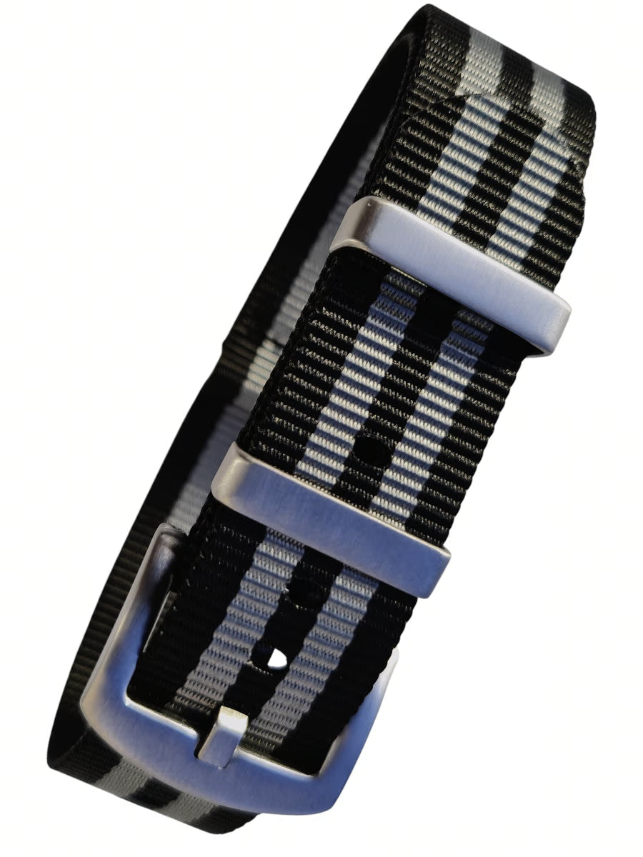 Nato Strap - grau schwarz - James Bond