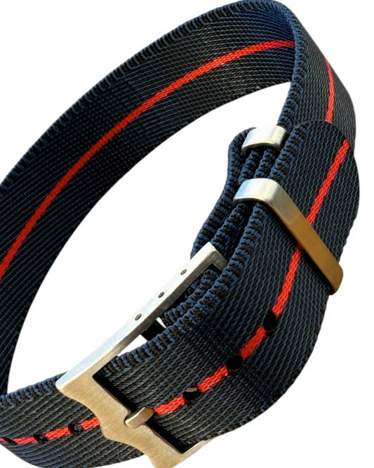 Nato Strap Premium - Farbe schwarz rot