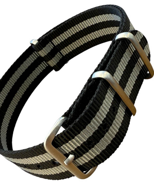 Nato Strap - grau schwarz - James Bond