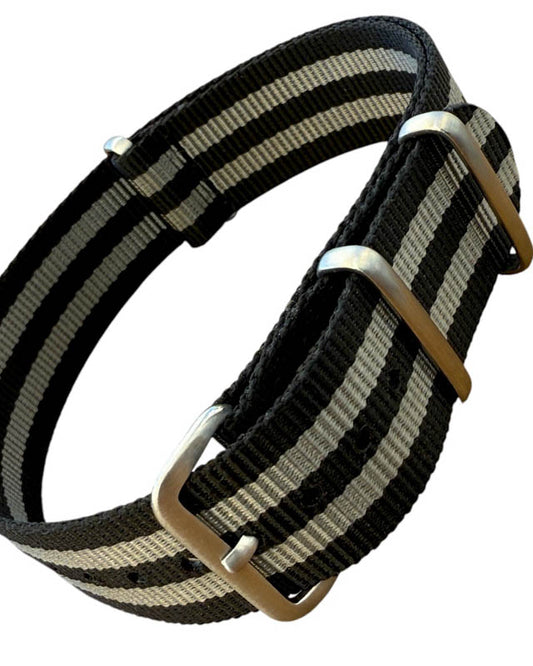 Nato Strap - grau schwarz - James Bond