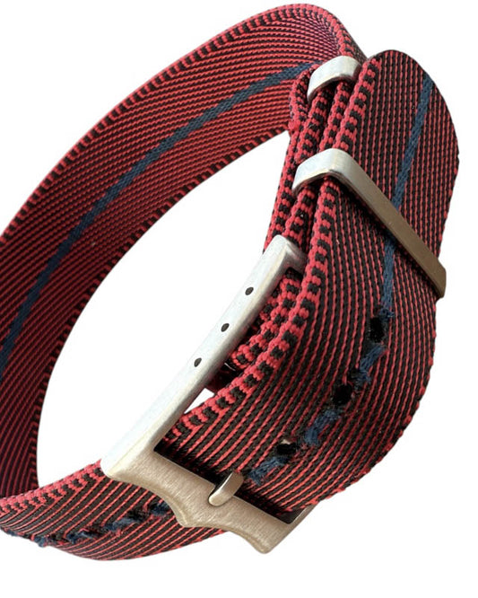 Nato Strap Premium - Farbe rot blau